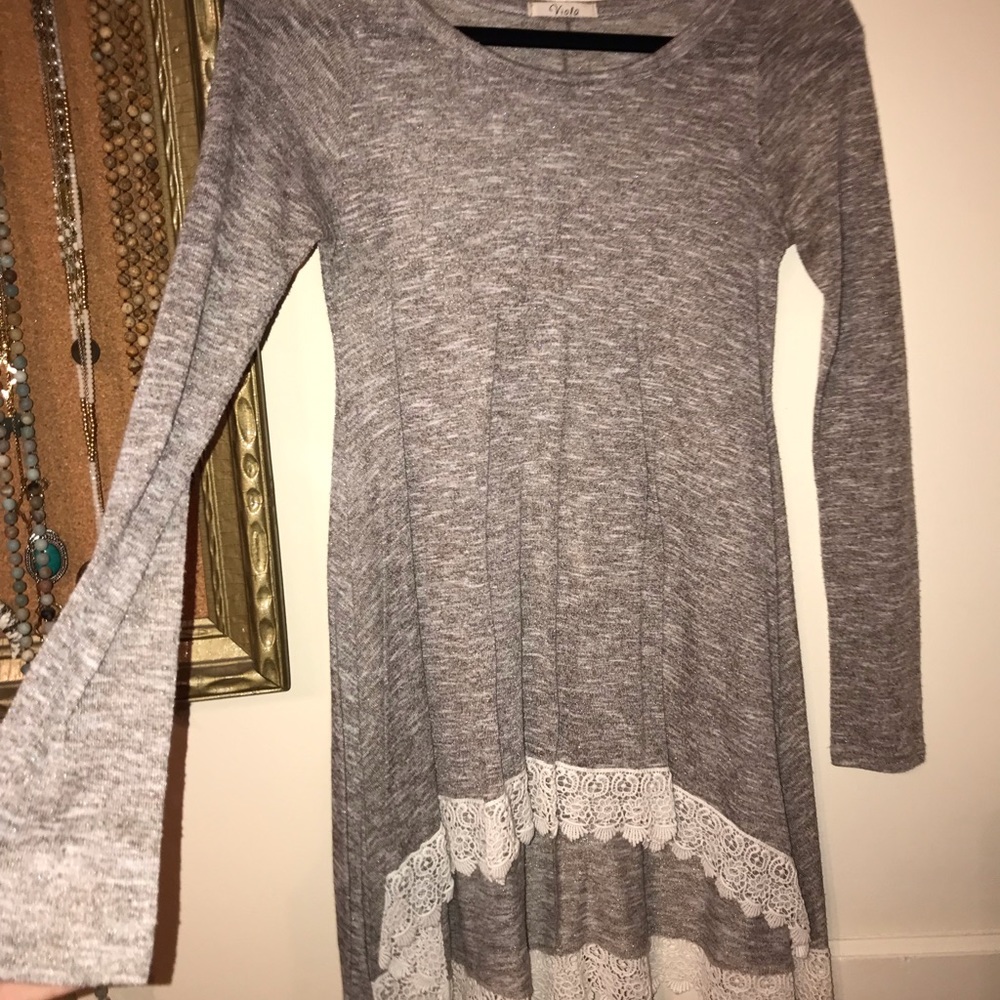 High low grey tunic